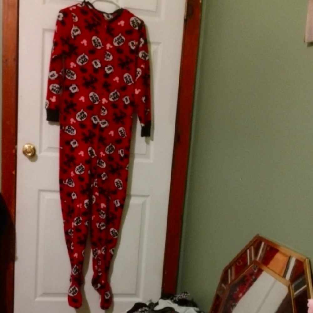 Playful Micky Mouse Red Footie Pajama